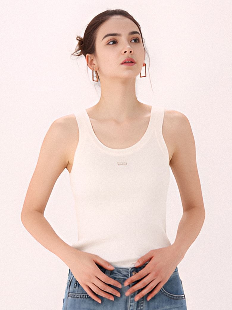 Sleeveless Ribbed Knit _Ivory