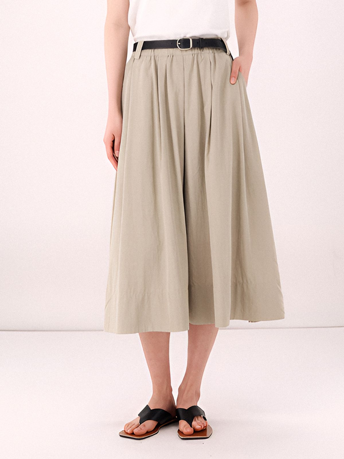 아쿠드(ACUD) Barrel Volume Skirt _Beige