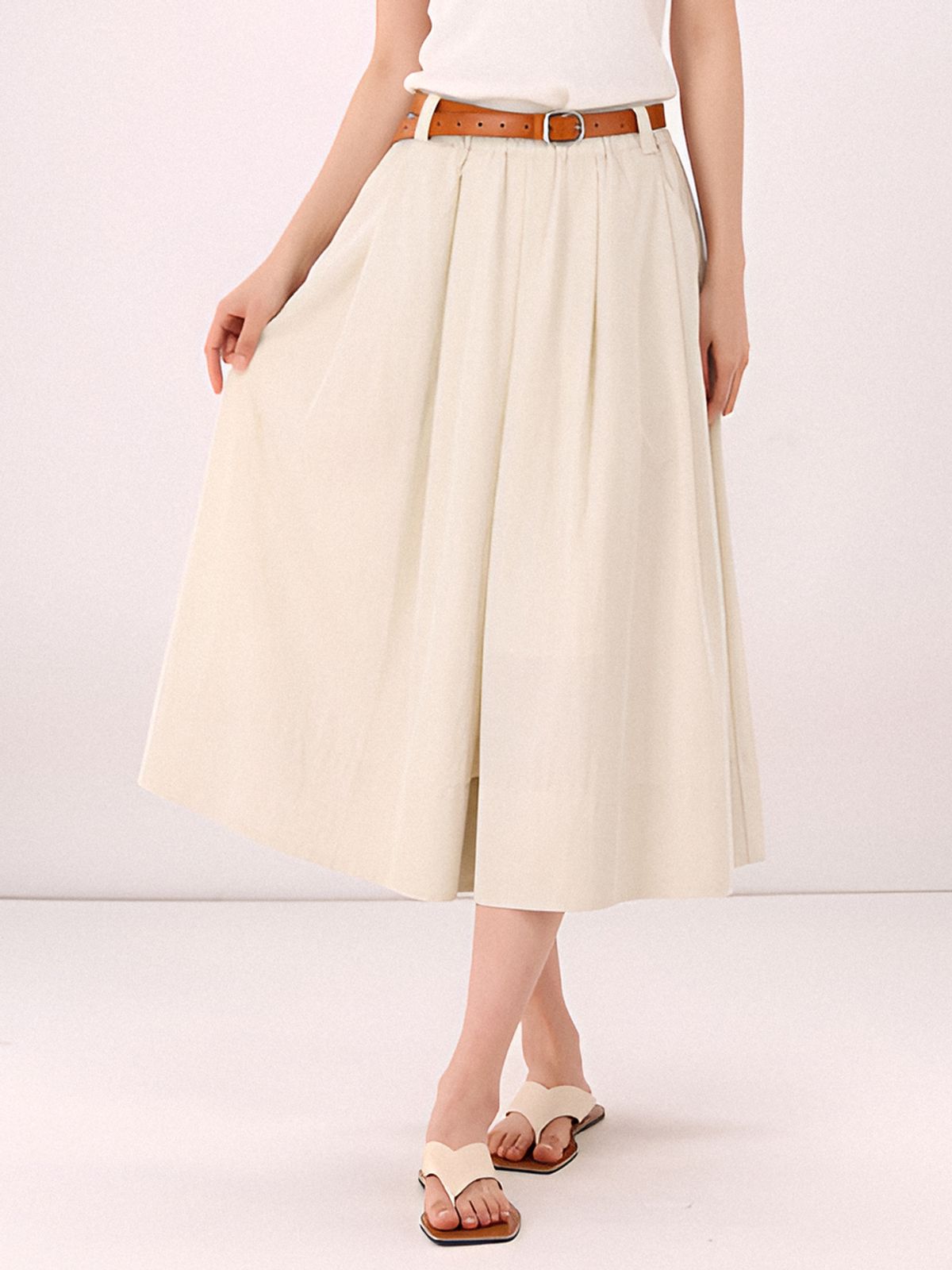 아쿠드(ACUD) Barrel Volume Skirt _L.Beige