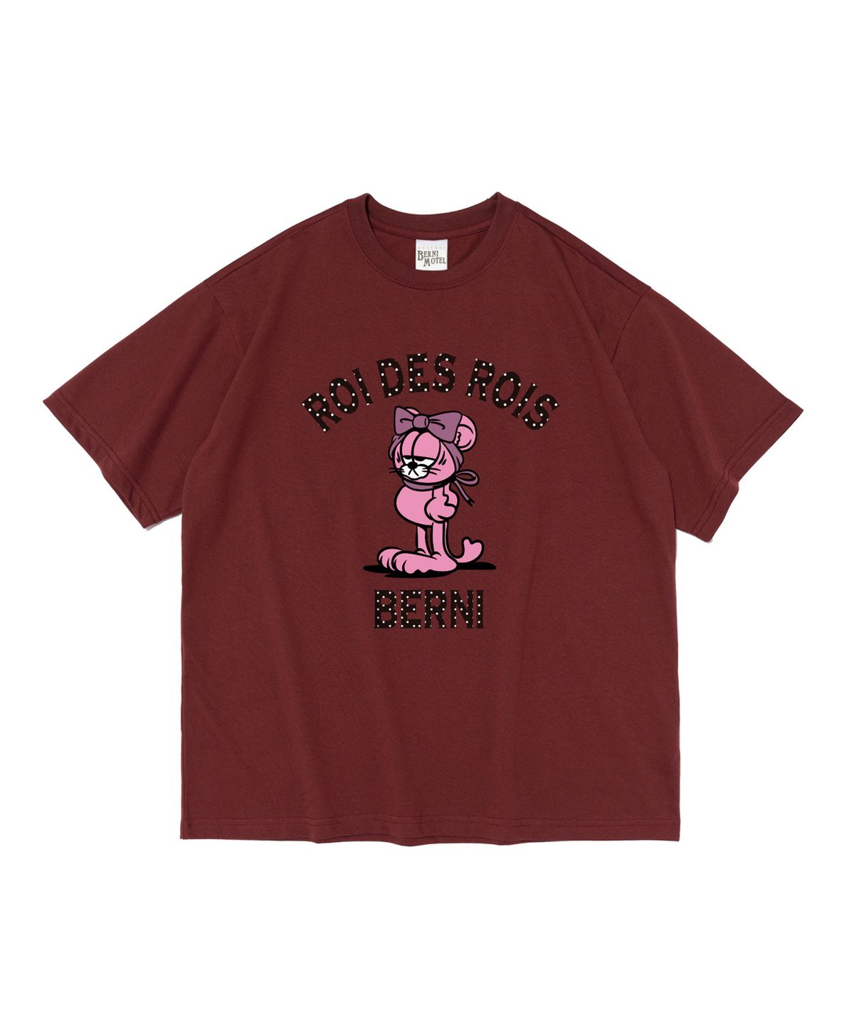 베르니(BERNI) [베르니 X 로아] 위드 로고 반팔티 (와인)