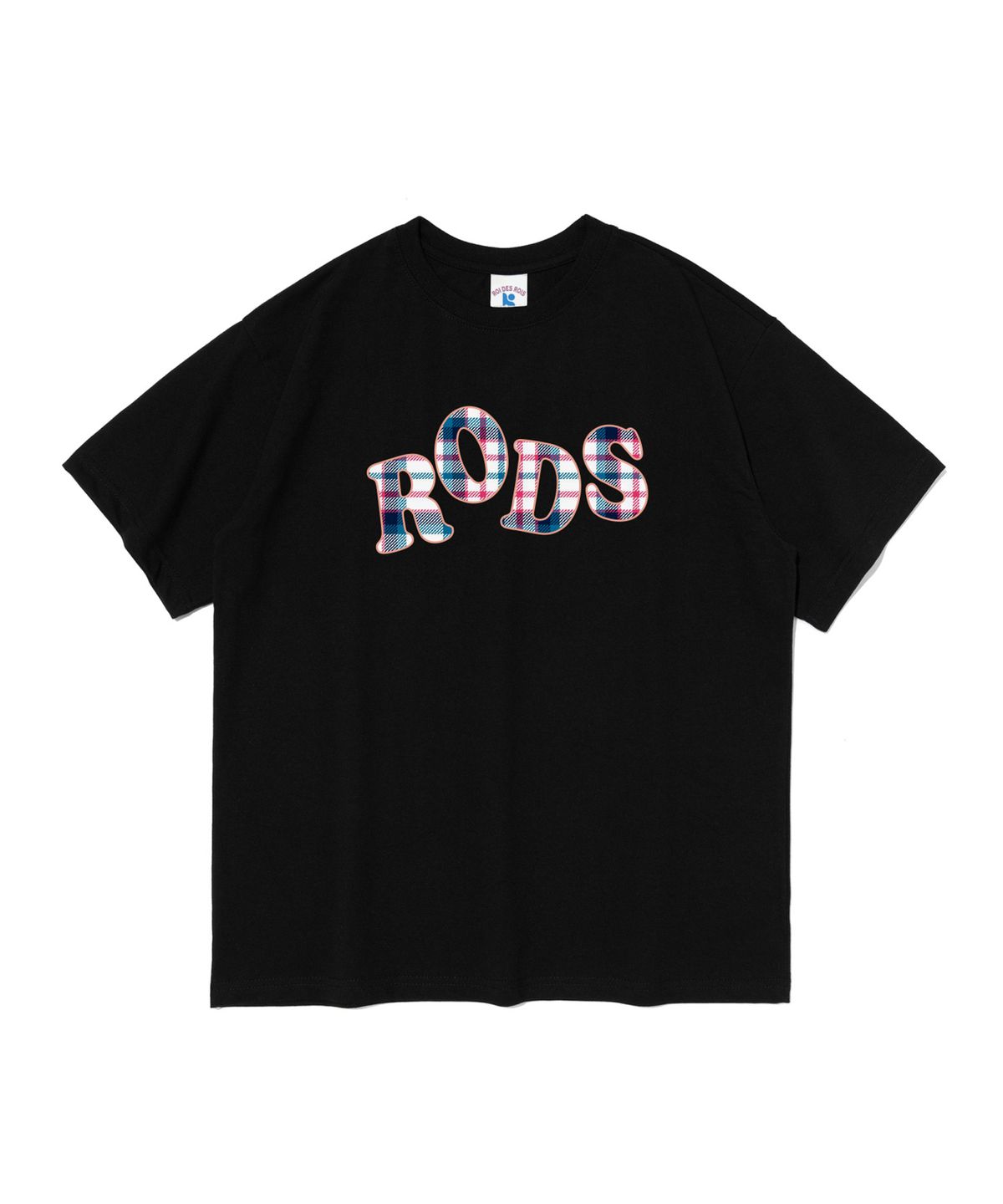 로아드로아(ROIDESROIS) RODS 체크 로고 반팔티 (블랙)