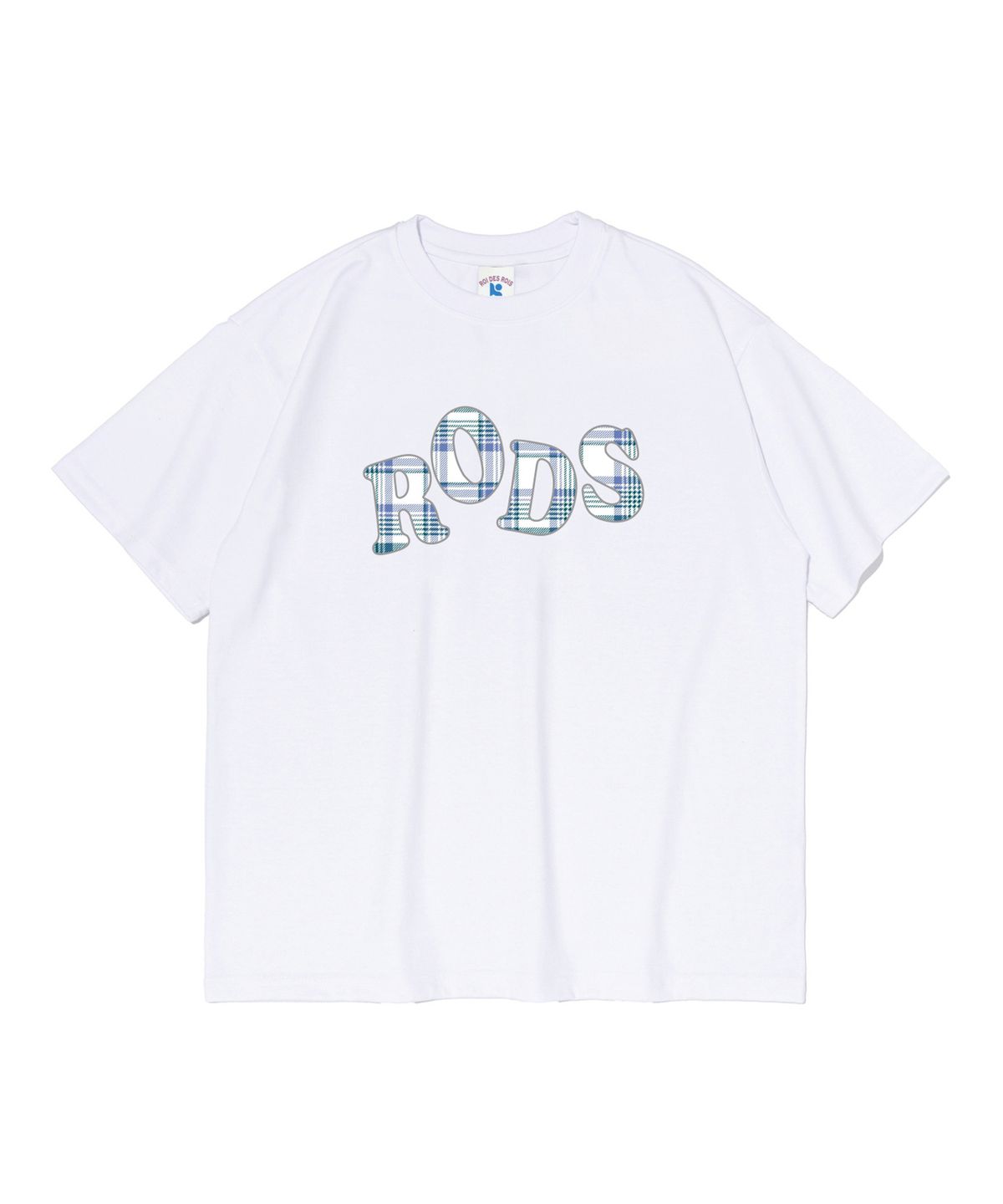 로아드로아(ROIDESROIS) RODS 체크 로고 반팔티 (화이트)