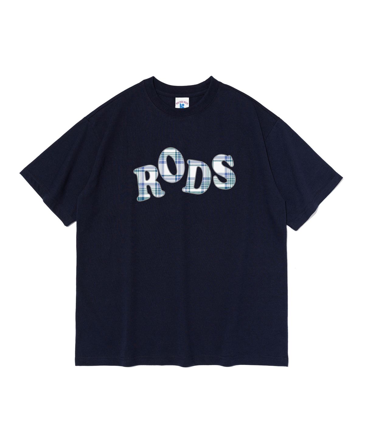 로아드로아(ROIDESROIS) RODS 체크 로고 반팔티 (네이비)