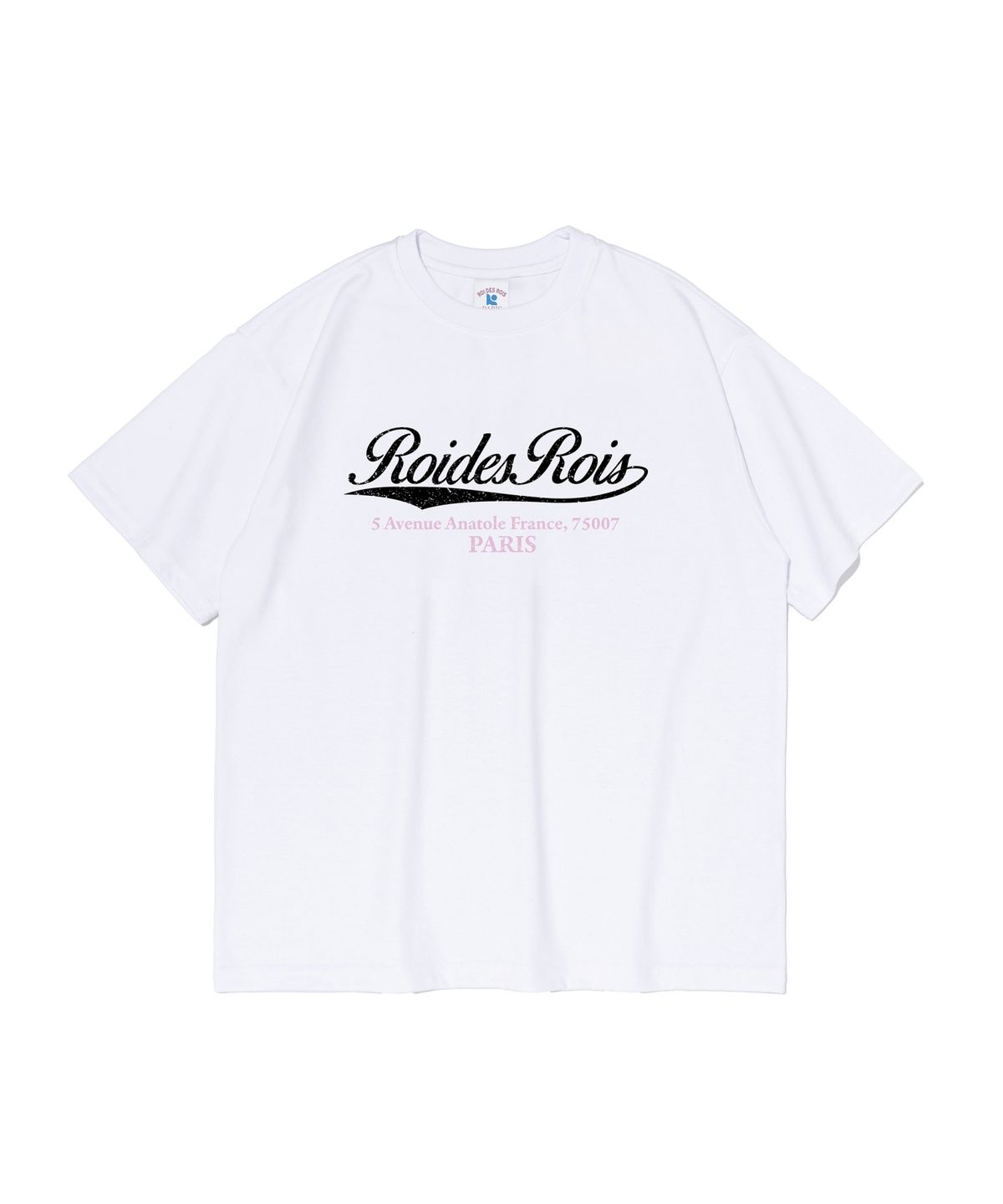 로아드로아(ROIDESROIS) 파리 스크립트 로고 반팔티 (화이트)