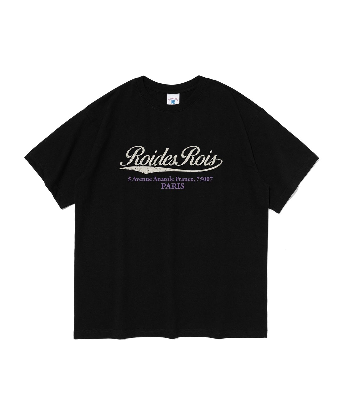 로아드로아(ROIDESROIS) 파리 스크립트 로고 반팔티 (블랙)
