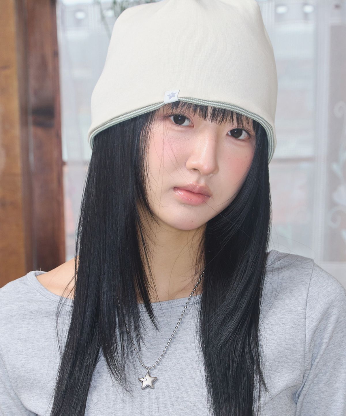 키이비(KIIBI) cozy stripe reversible beanie green