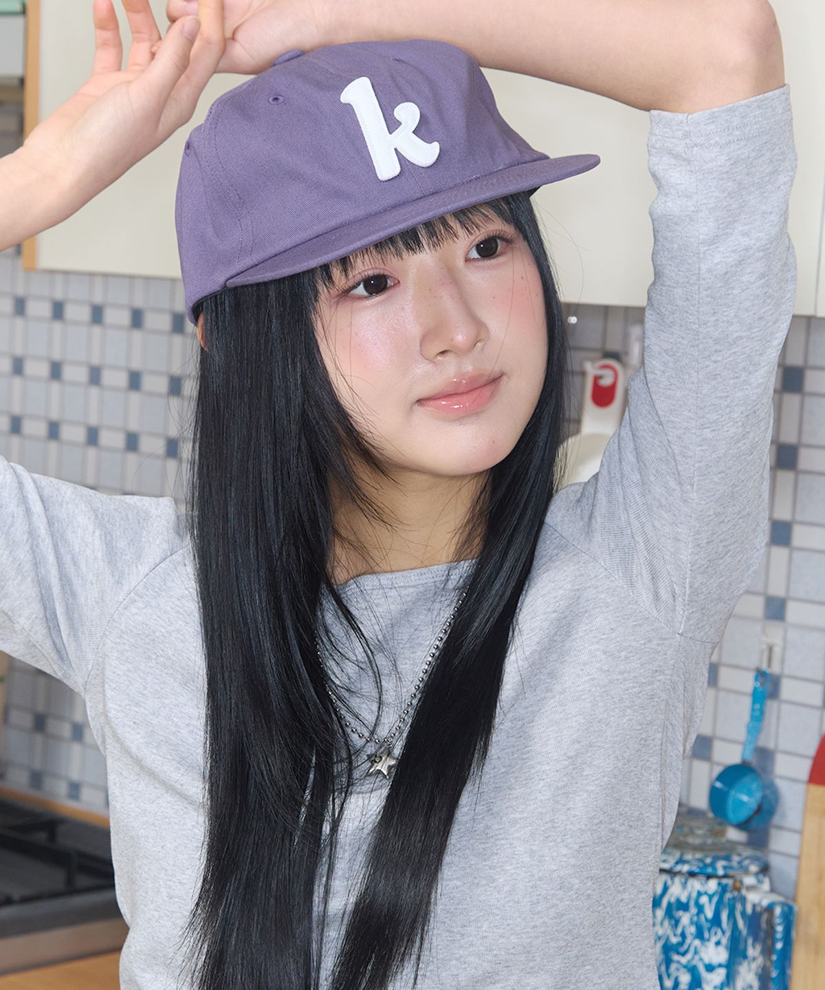 키이비(KIIBI) k-logo applique cap purple