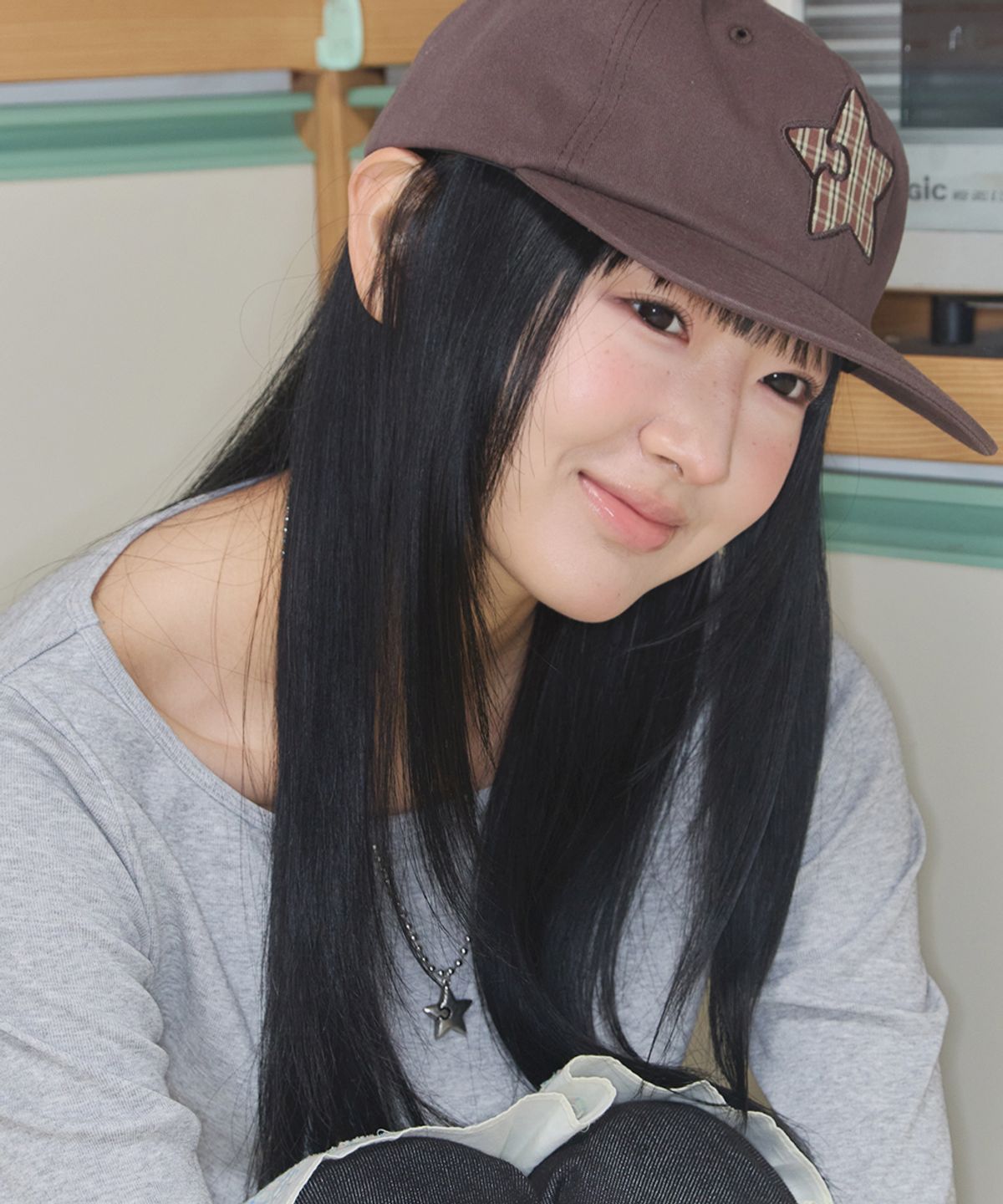 키이비(KIIBI) star symbol patch cap brown
