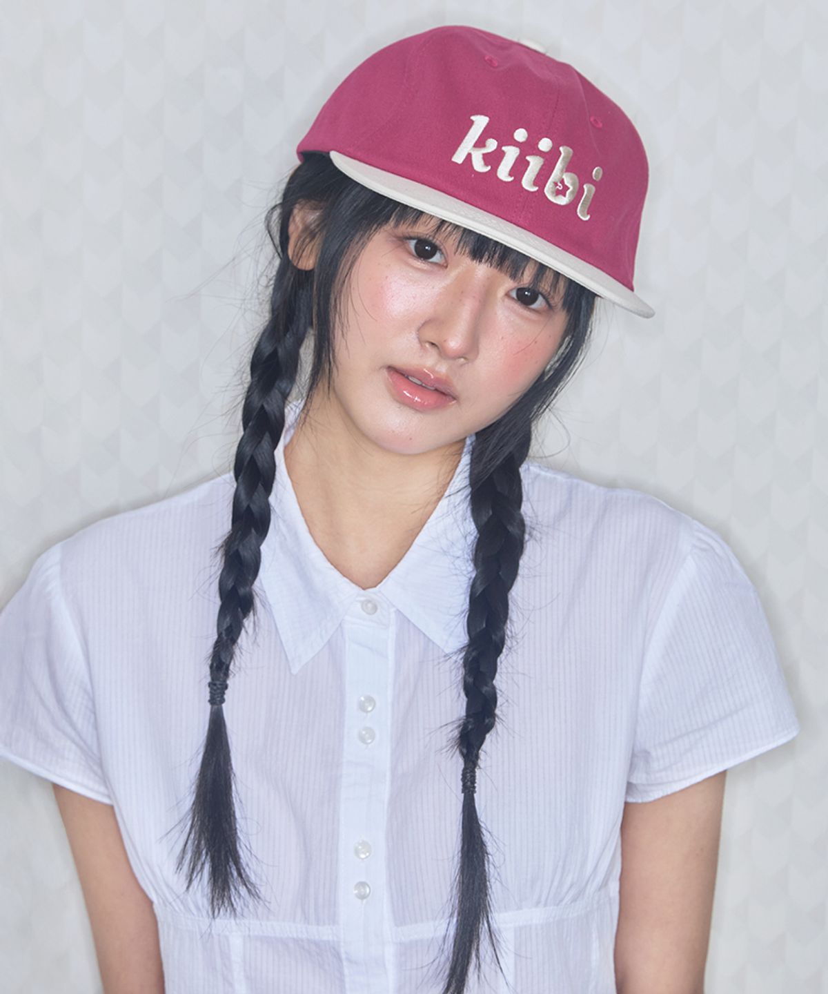키이비(KIIBI) logo two tone cap red & ivory