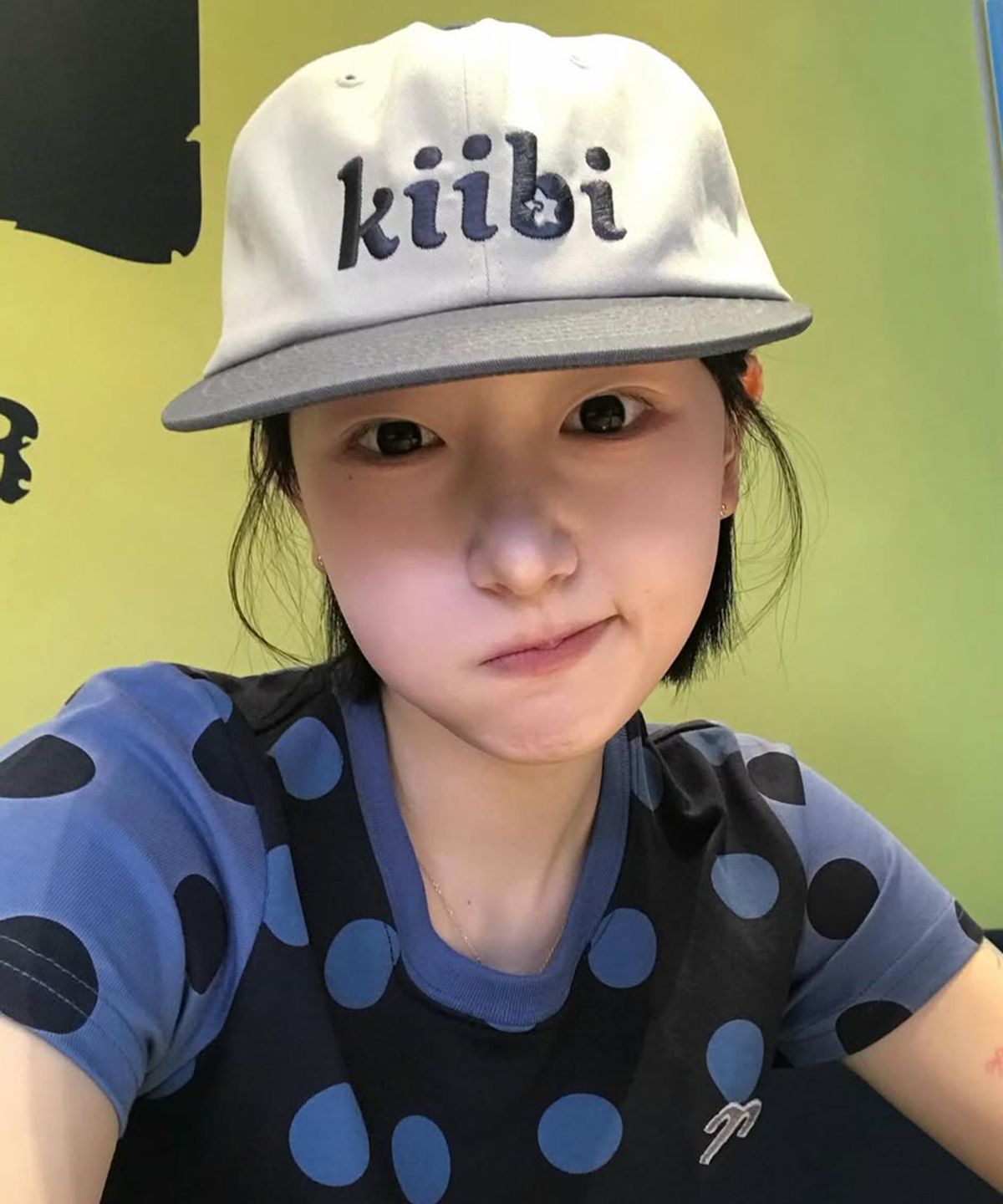 키이비(KIIBI) logo two tone cap oatmeal & dusty blue