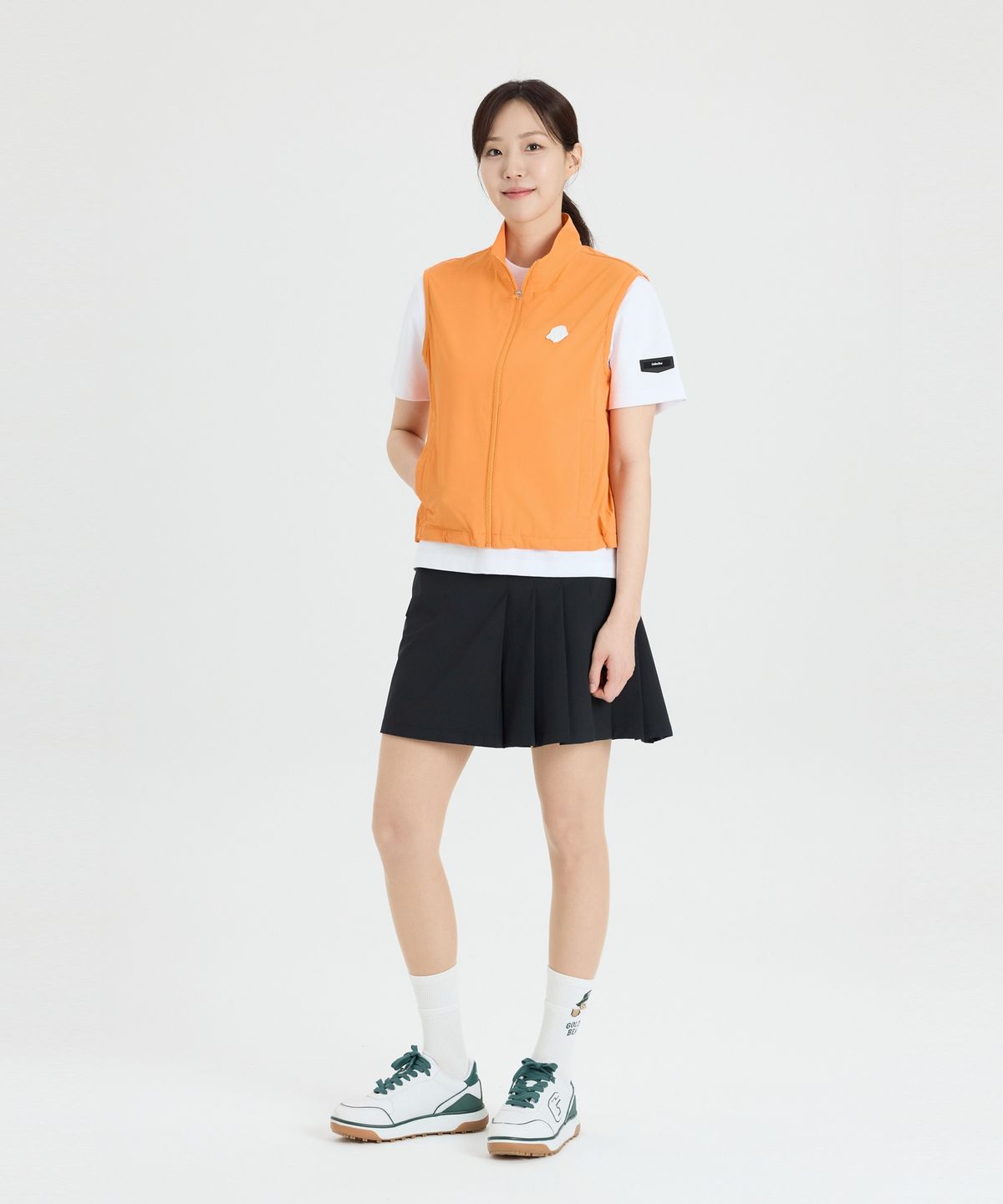 골든베어(GOLDEN BEAR) (W) Pleated Half Shorts G5PAM26341BKX