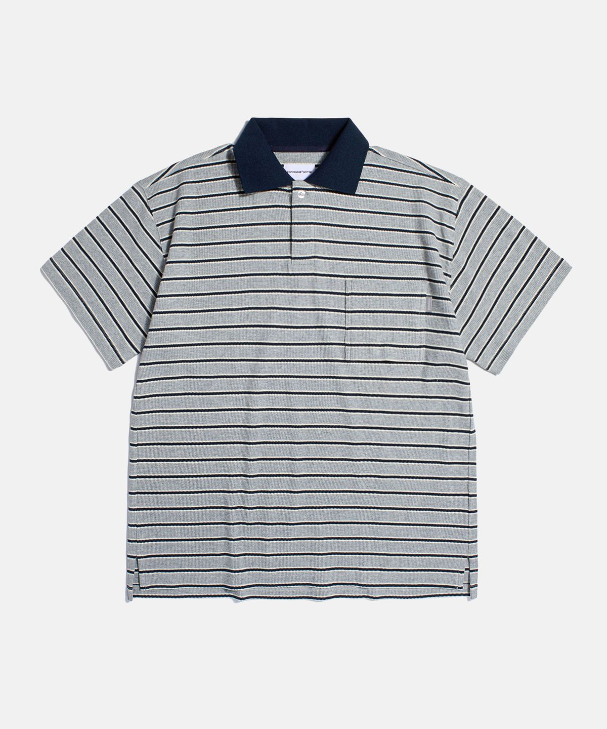 에스피오나지(ESPIONAGE) Multi Border Waffle Polo Grey
