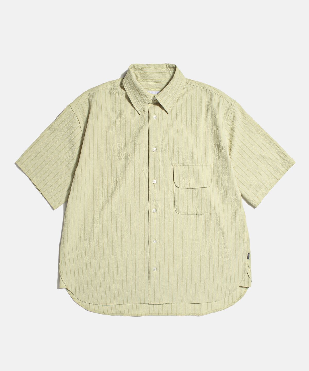 에스피오나지(ESPIONAGE) Seersucker Flap Pocket S/S Shirt Beige