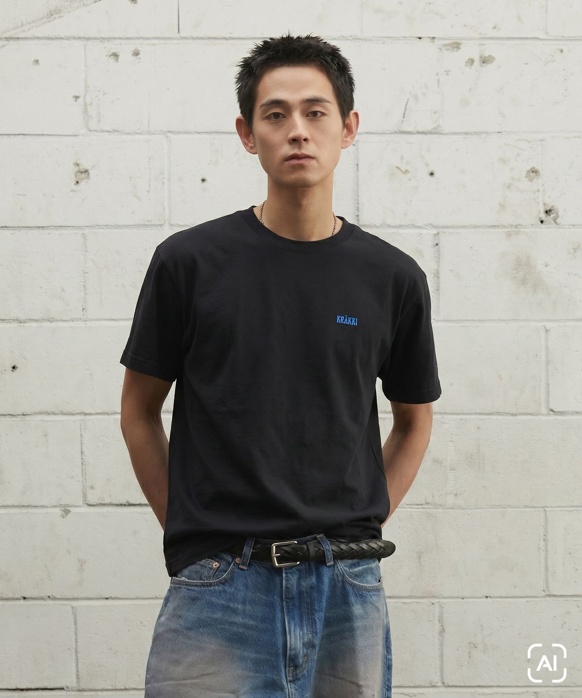 크래키(KRAKKI) [Unisex] Basic Logo Tee_Black [KR265PUT403]