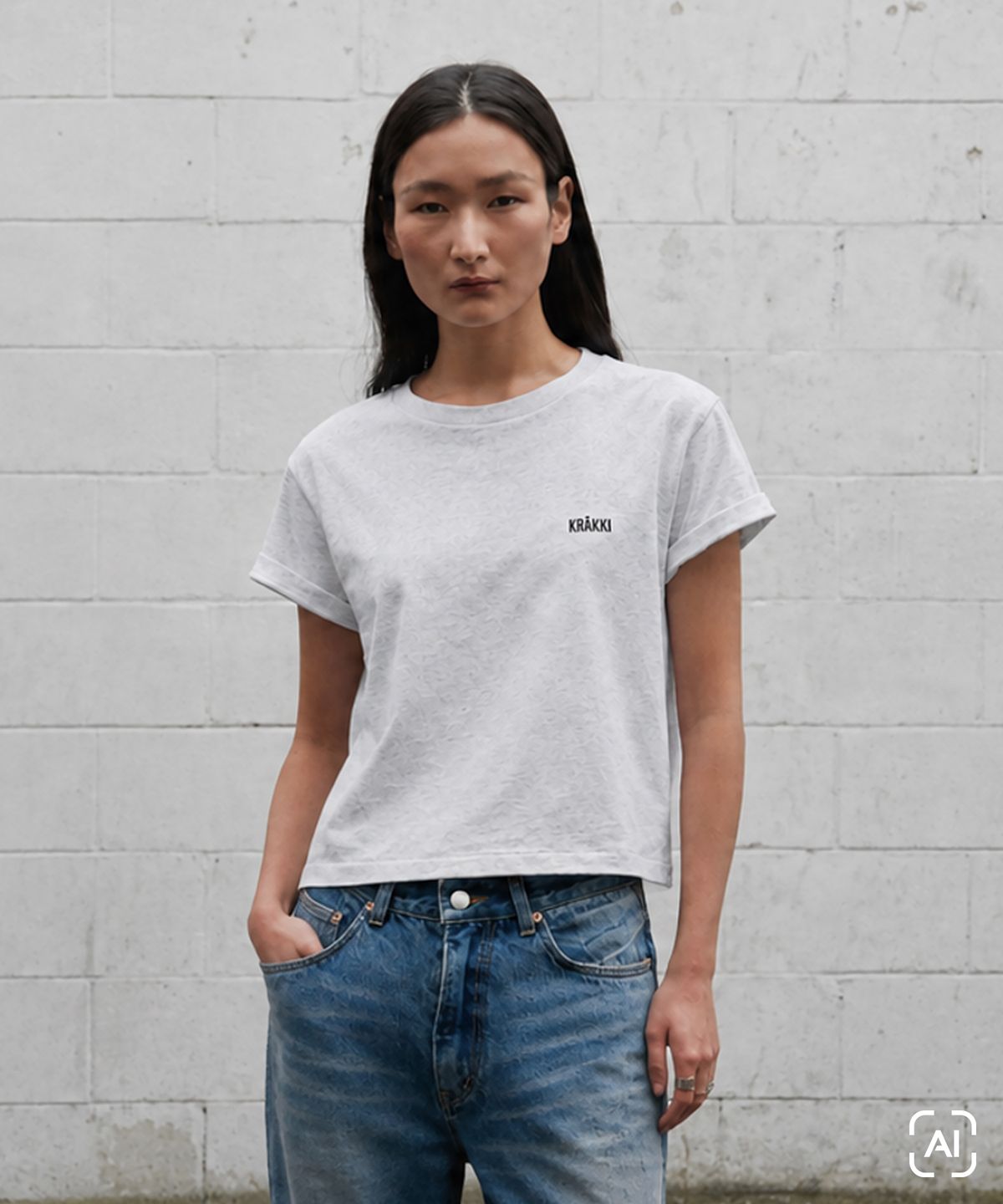 크래키(KRAKKI) [Women] Basic Logo Tee_M/Gray [KR265PWT401]