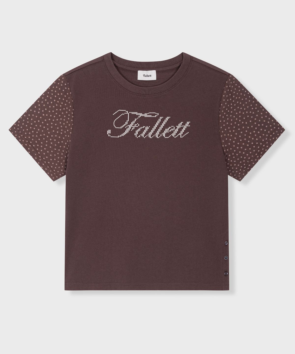 팔렛(FALLETT) 픽셀 로고 티셔츠 브라운