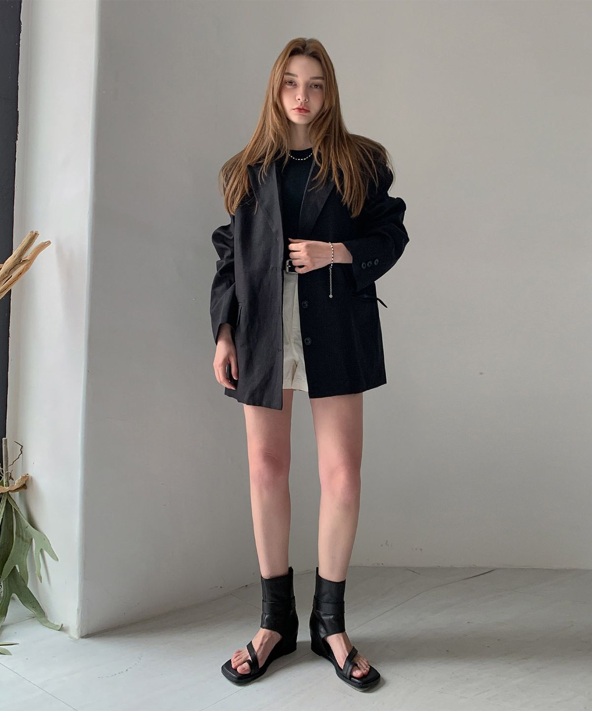 바스카라(VASCARA) Oversized Linen Single Jacket (2colors)