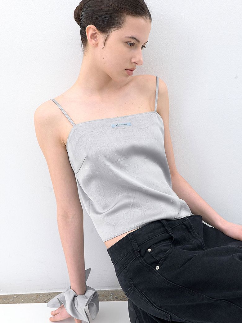 AN SATIN SET-UP SLEEVELESS TOP S (BL-4422)