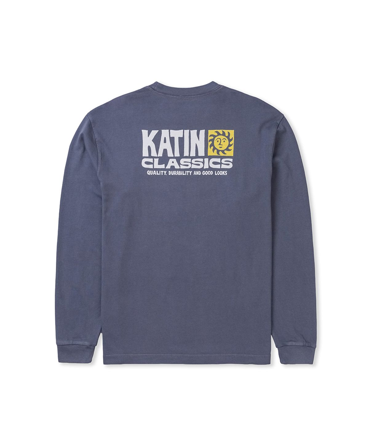 케이튼(KATIN) 헬리오스 박스핏 긴팔 티셔츠 - 블루