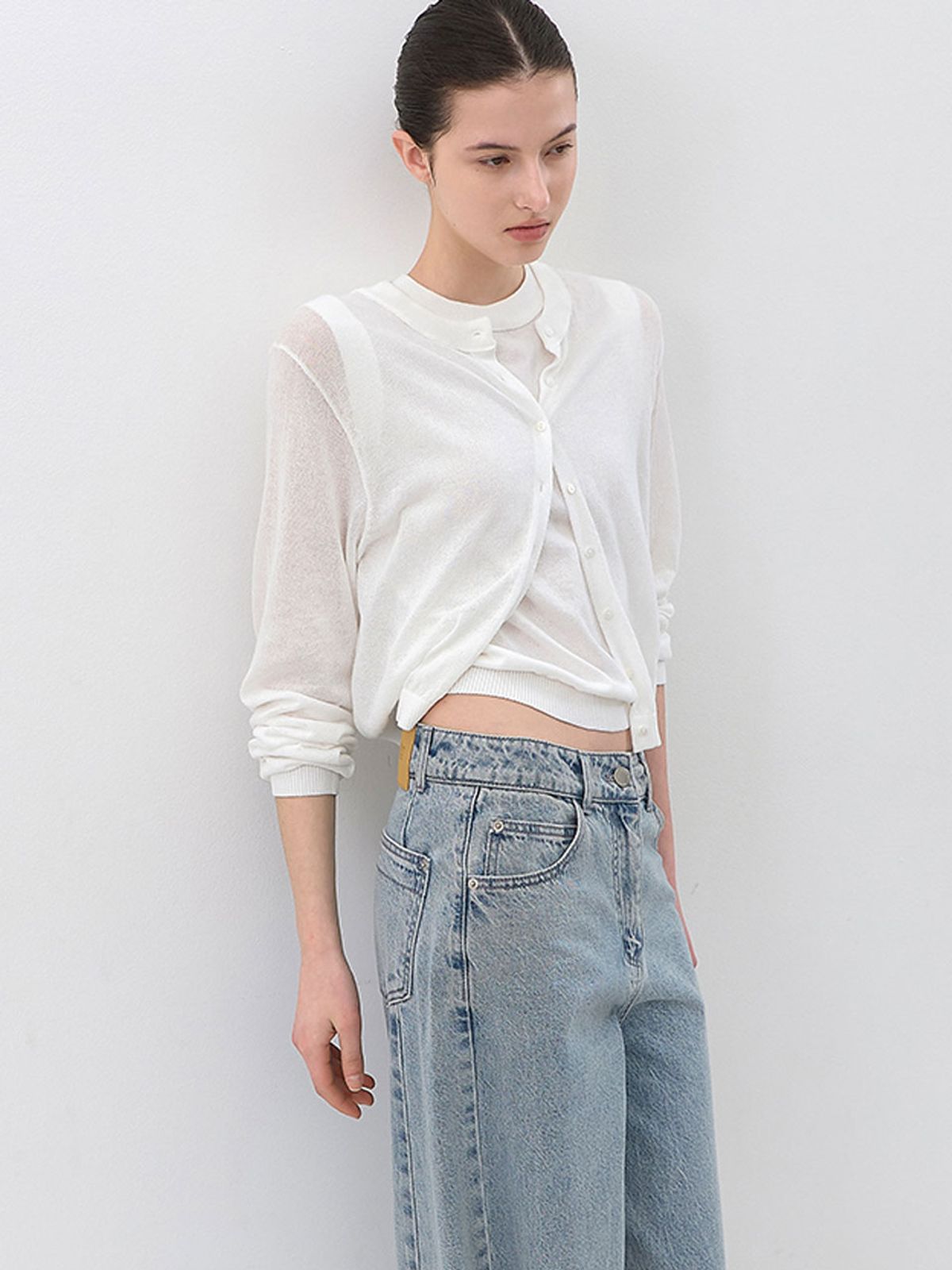 아틀리에 나인(ATELIER NAIN) AN WASHABLE UV-PRTECT TOP&CARDIGAN SET (CD-2268)