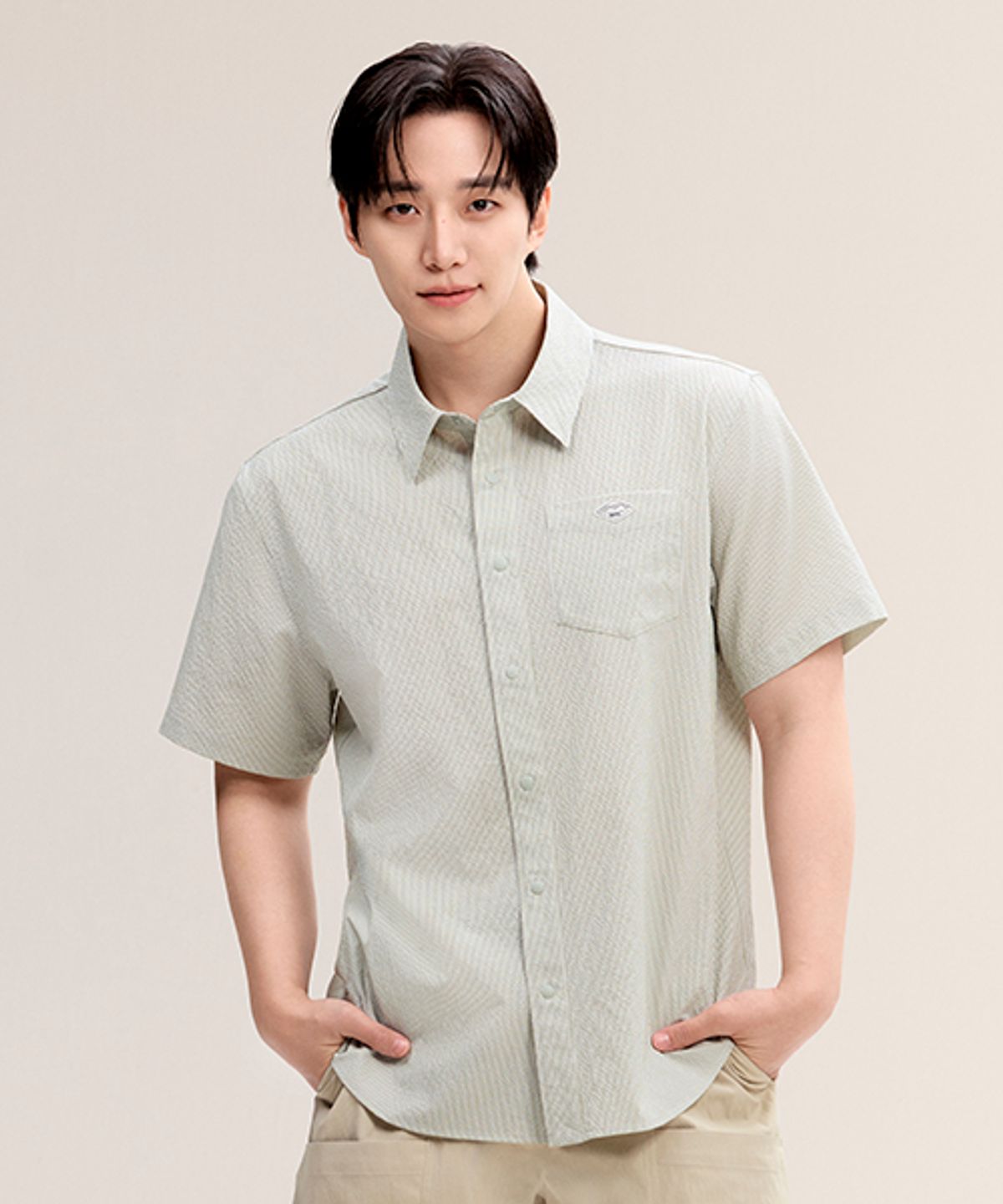 네파(NEPA) 7M31563 남성 시어서커 반팔 셔츠