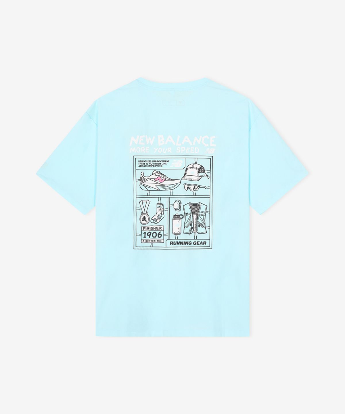 뉴발란스(NEW BALANCE) NBNEG25613 / UNI FROZEN 픽토그램 반팔티 (L/BLUE)