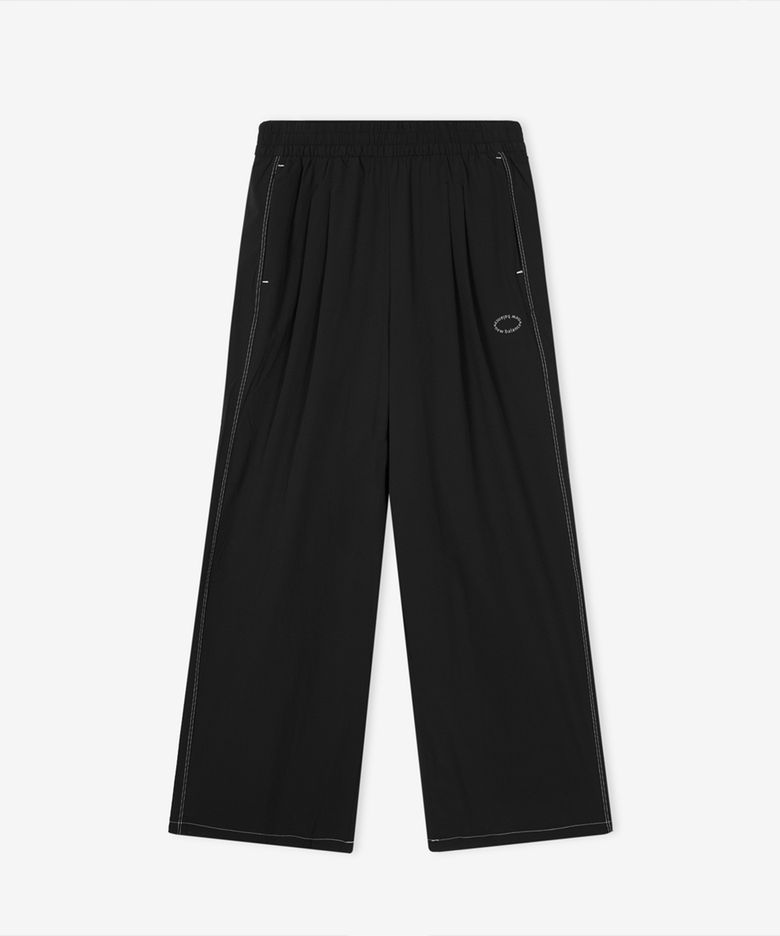 NBNTG3W612 / WOMEN FROZEN 우븐 스트레치 풀밴딩 와이드팬츠 (BLACK)