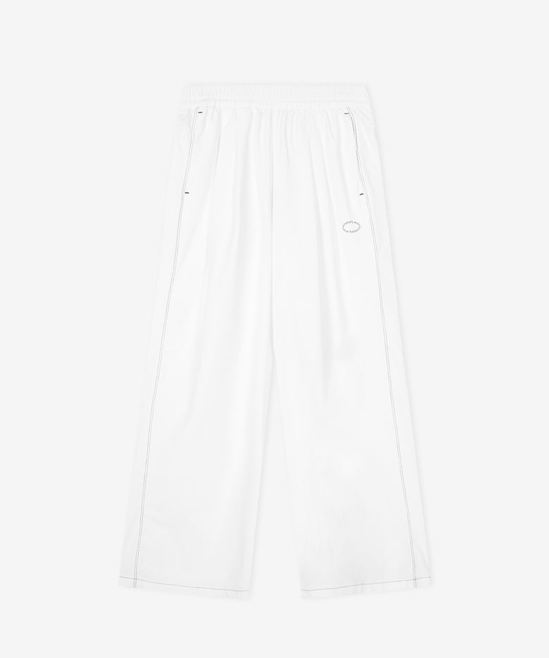 NBNTG3W612 / WOMEN FROZEN 우븐 스트레치 풀밴딩 와이드팬츠 (WHITE)