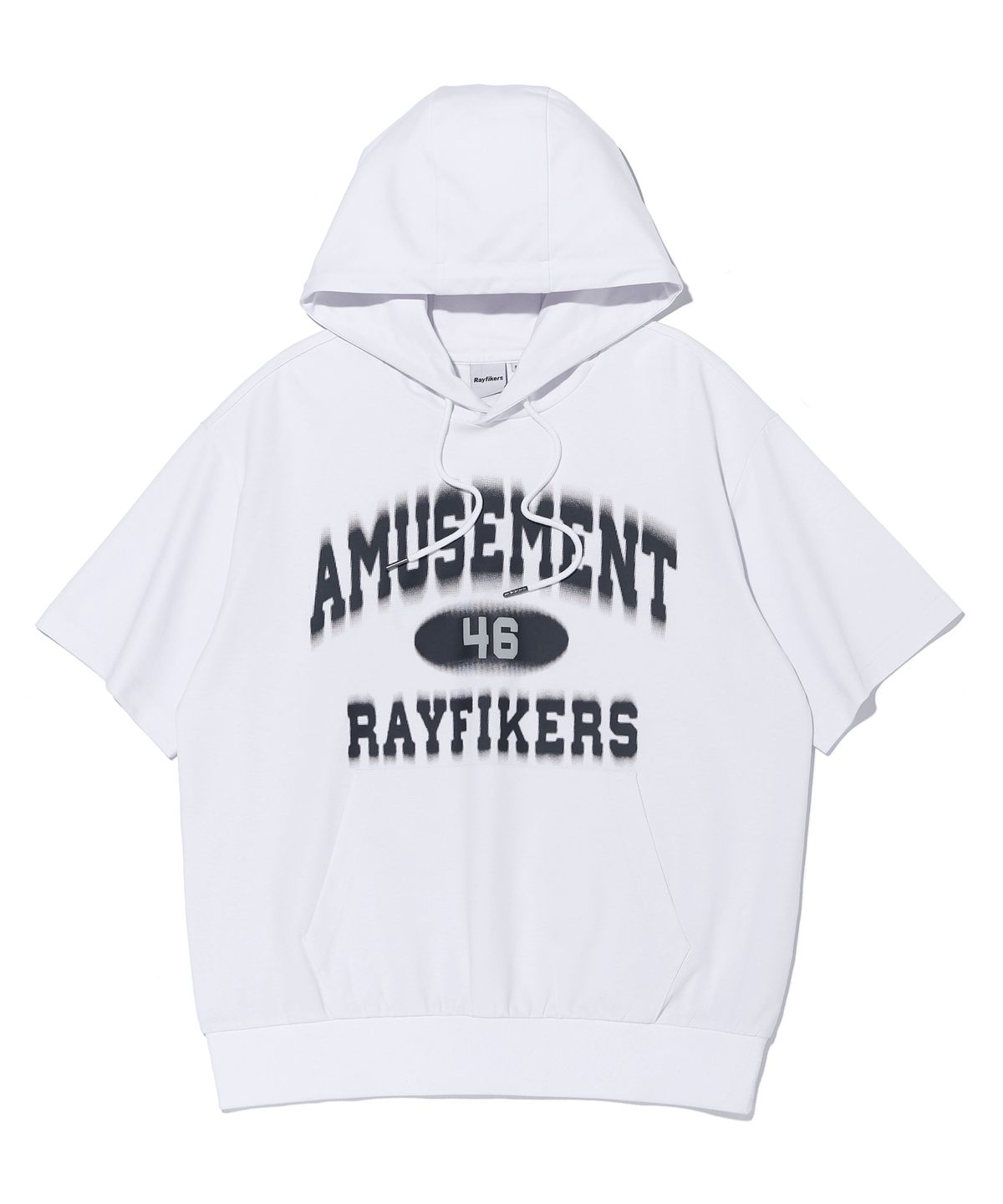 레이피커스(RAYFIKERS) 어뮤즈먼트 타이핑 후드 숏 슬리브 MQ7TU442_WHITE