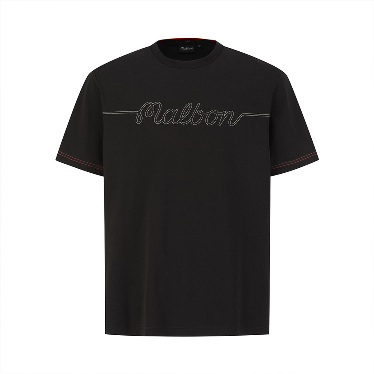 말본 골프(MALBON GOLF) 버킷 스티치 유니 라운드 티셔츠 BLACK