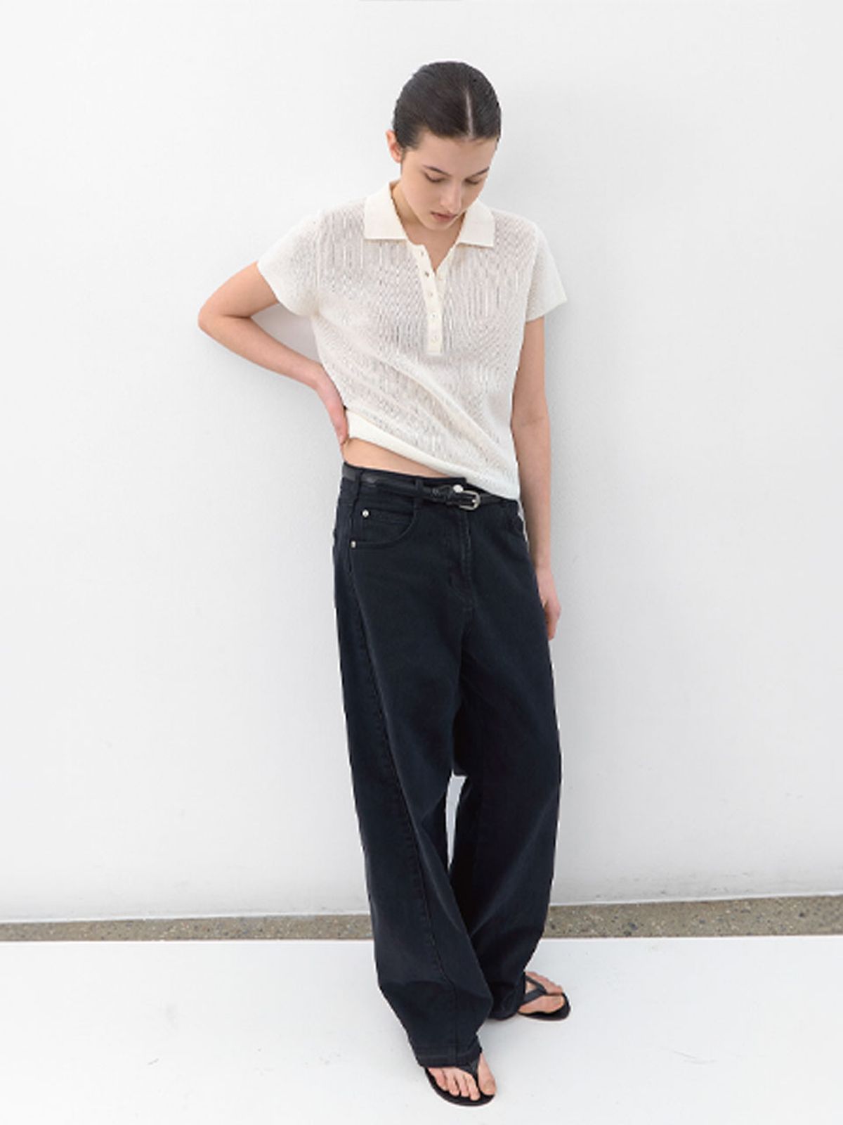 아틀리에 나인(ATELIER NAIN) AN ESSENTIAL WAFFLE COLLAR KNIT (T-7251)