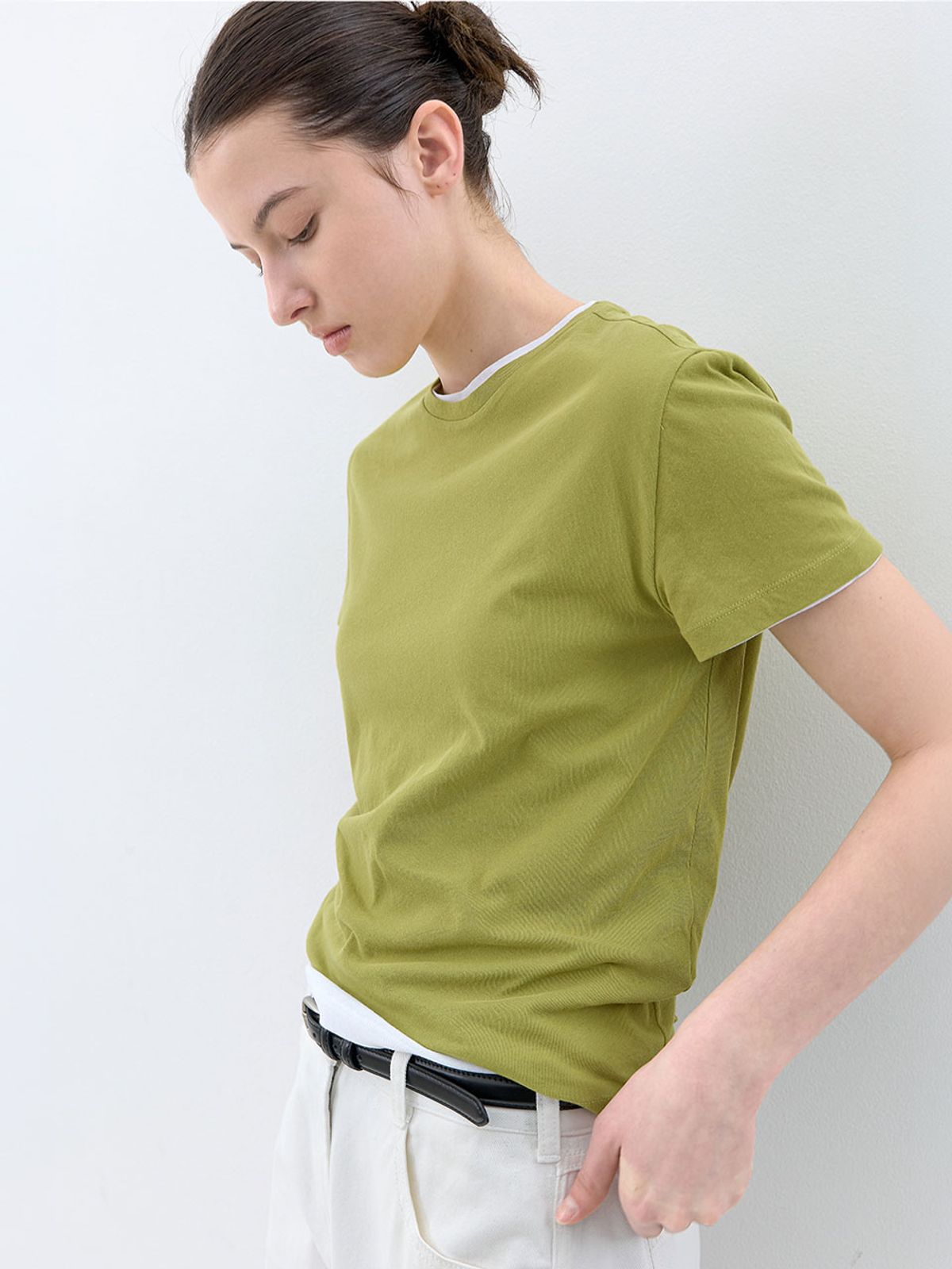 아틀리에 나인(ATELIER NAIN) AN SHEER HALF SLEEVE TEE (T-7210)