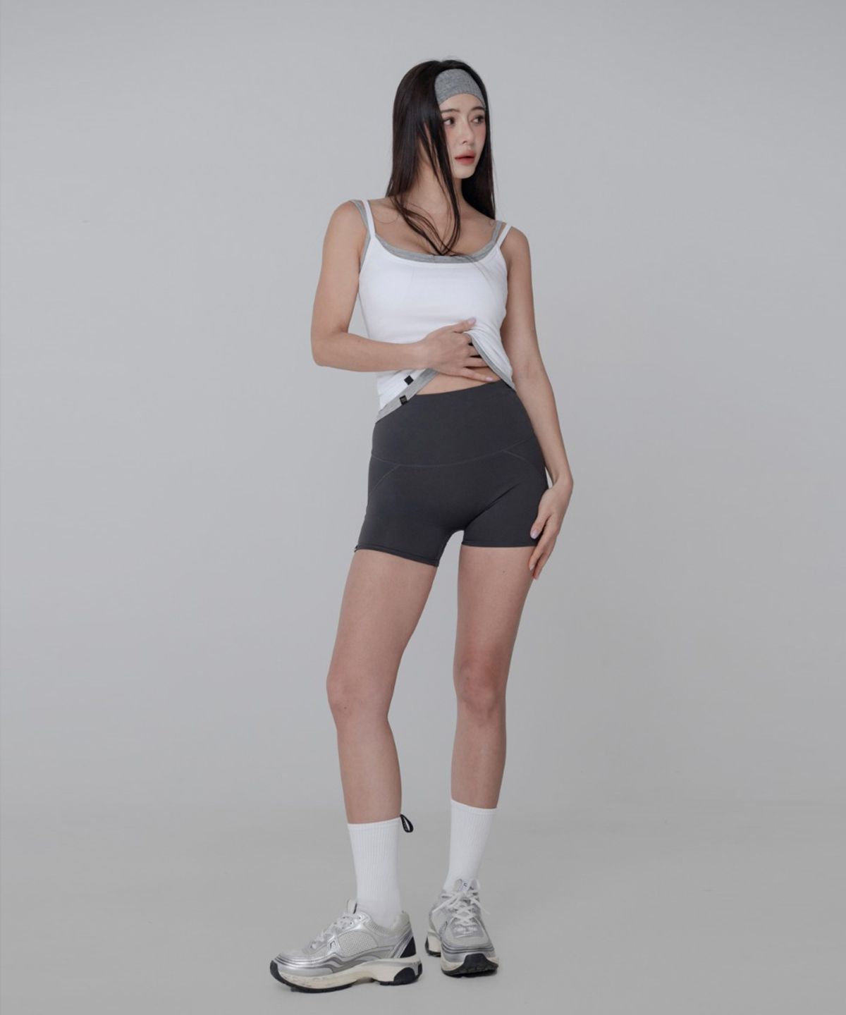 비나앤코(VINAANDCO) 3부 힙업레깅스 - 다크그레이 (XS/S/M/L)