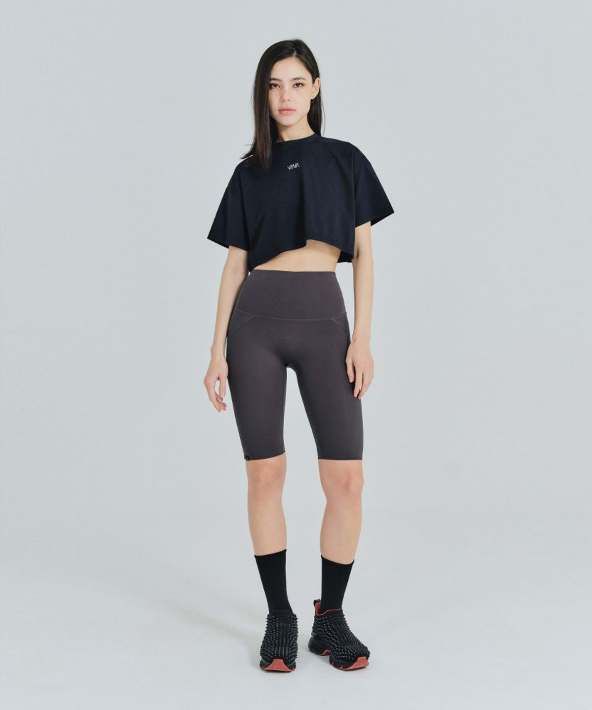 비나앤코(VINAANDCO) 5부 힙업레깅스 - 다크그레이 (XS/S/M/L)
