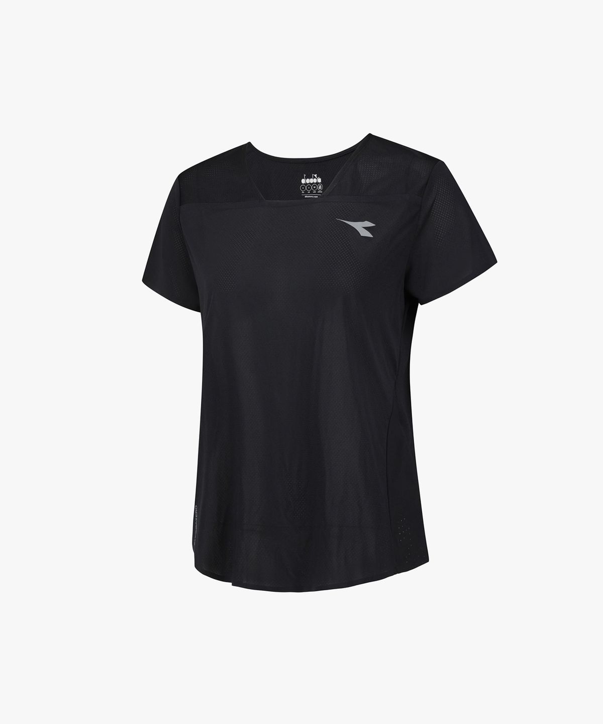 디아도라(diadora) FIBRAZERO 수퍼 라이트 러닝 반팔 티셔츠 우먼 BLACK