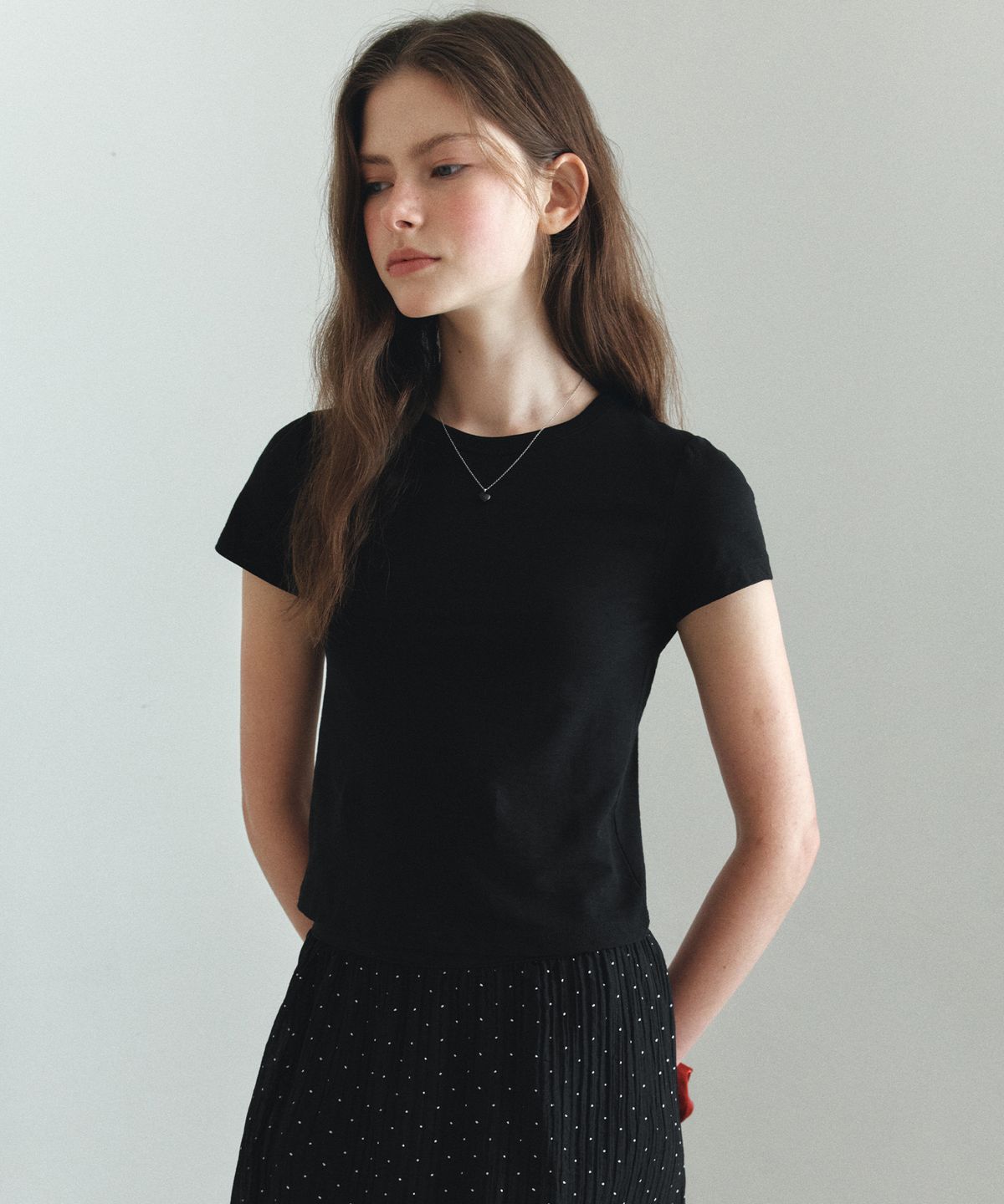 반원 아틀리에(VANONE ATELIER) A3595 에센셜 슬림핏 티셔츠_Black