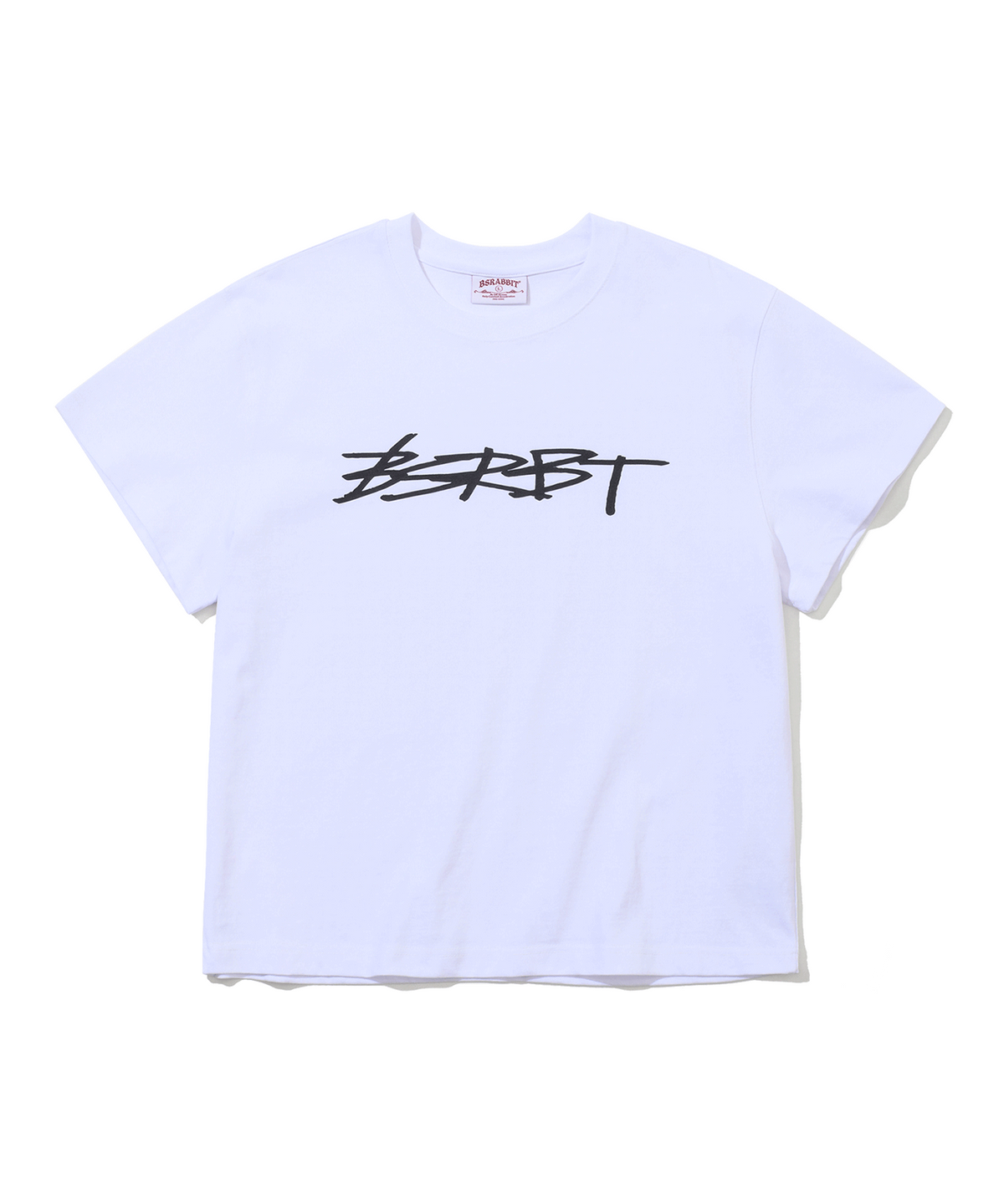 비에스래빗(BSRABBIT) 그래피티 택 로고 반팔티셔츠 화이트