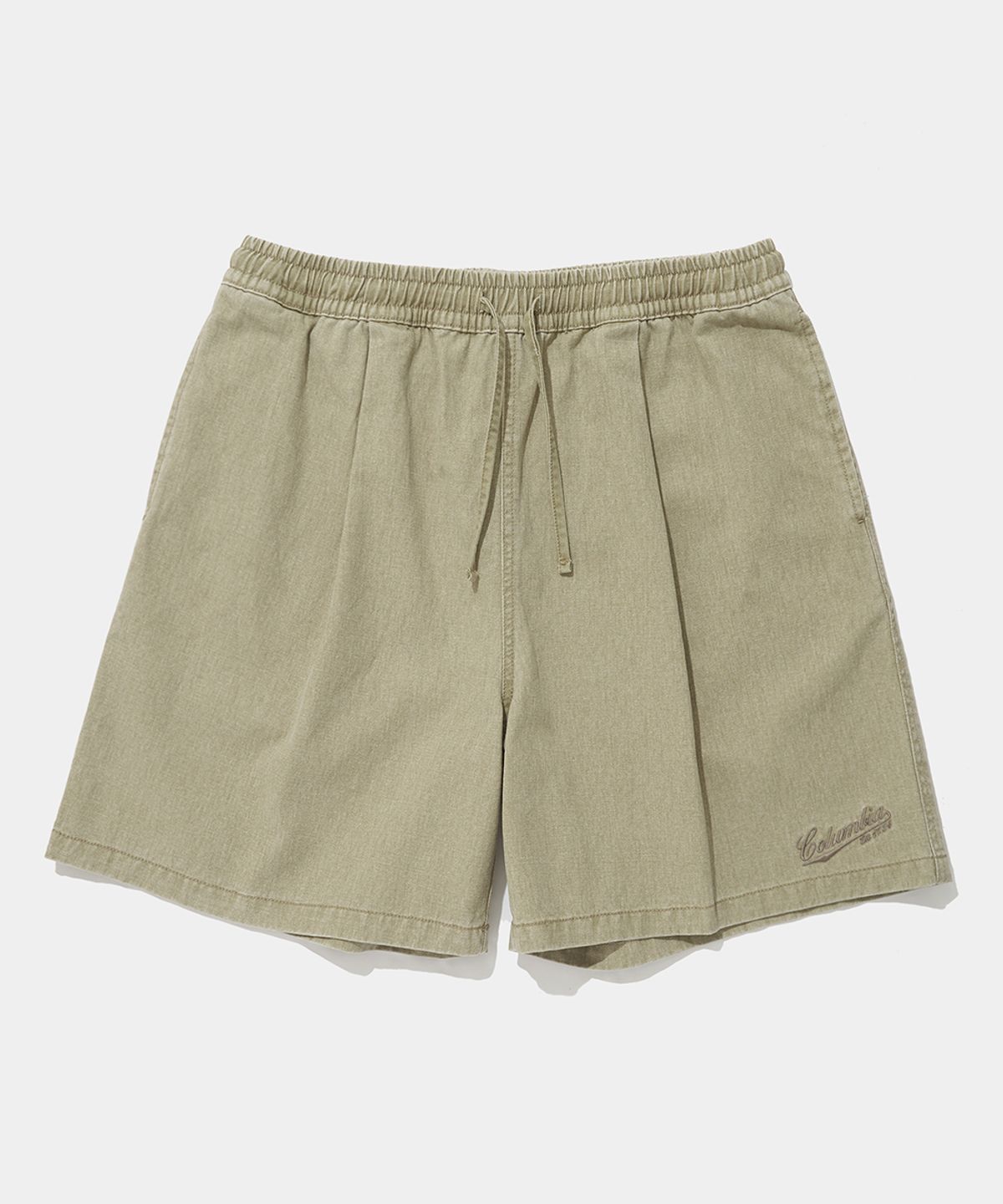 컬럼비아 유니버시티(COLUMBIA UNIVERSITY) TAIL LOGO PINTUCK WASHED TWILL SHORTS PANTS_BEIGE