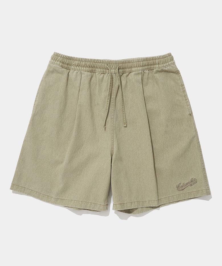 TAIL LOGO PINTUCK WASHED TWILL SHORTS PANTS_BEIGE
