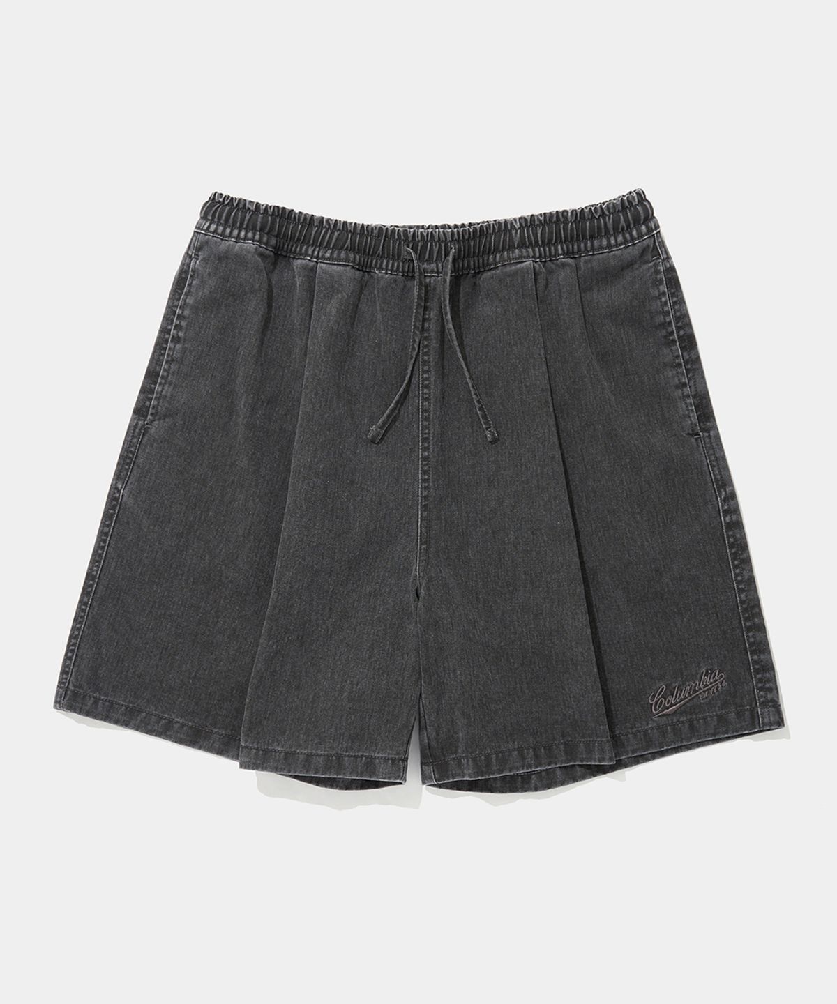 컬럼비아 유니버시티(COLUMBIA UNIVERSITY) TAIL LOGO PINTUCK WASHED TWILL SHORTS PANTS_CHARCOAL