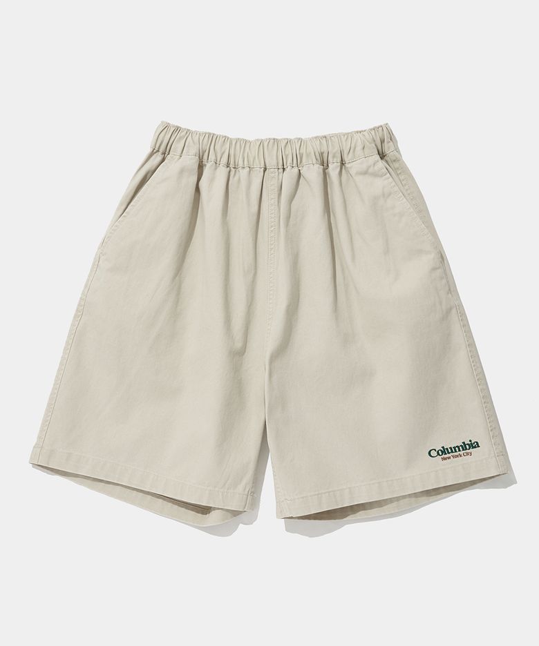 NYC EMB WASHED TWILL SHORTS PANTS_CREAM