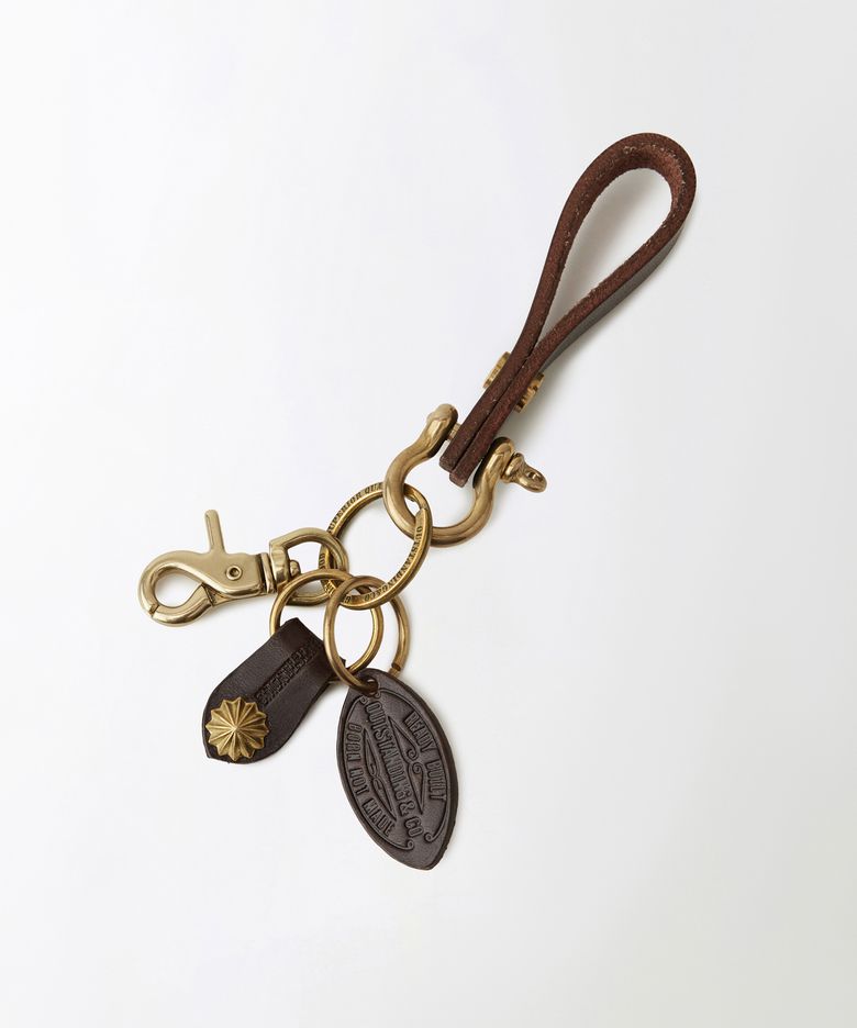 OSTD BRASS LEATHER KEYRING_BROWN