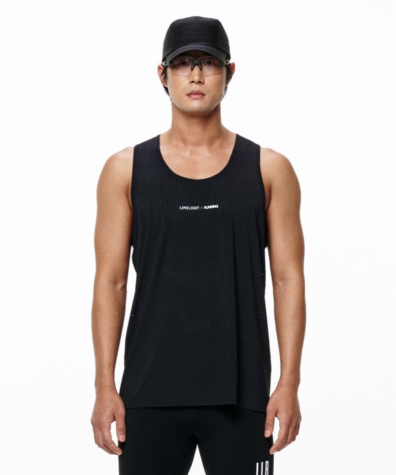 LLR 로고 러닝 슬리브리스 (블랙/화이트)