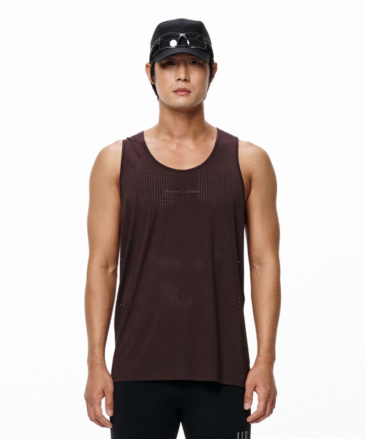 라임라잇 어패럴(LIMELIGHT APPAREL) LLR 로고 러닝 슬리브리스 (브라운/브라운)