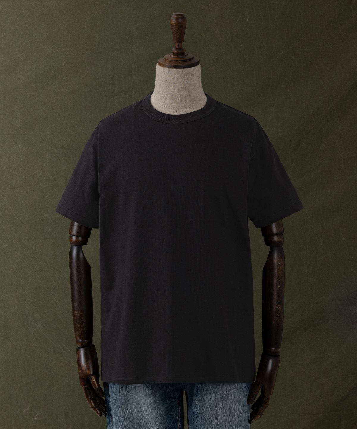 아웃스탠딩(OUTSTANDING) JAPANESE TENJIKU JERSEY TUBULAR TEE_ASH BLACK