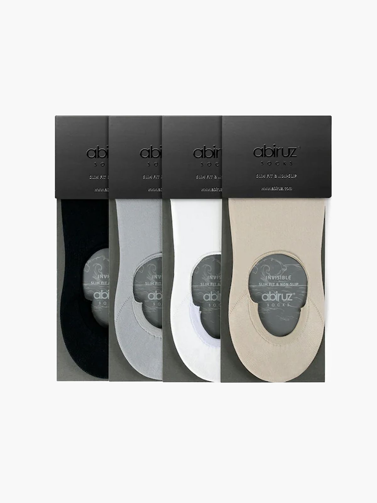 아비루즈(ABIRUZ) 여성용 Cool Air-Skin 논슬립 페이크삭스 4팩 WBGB-SET