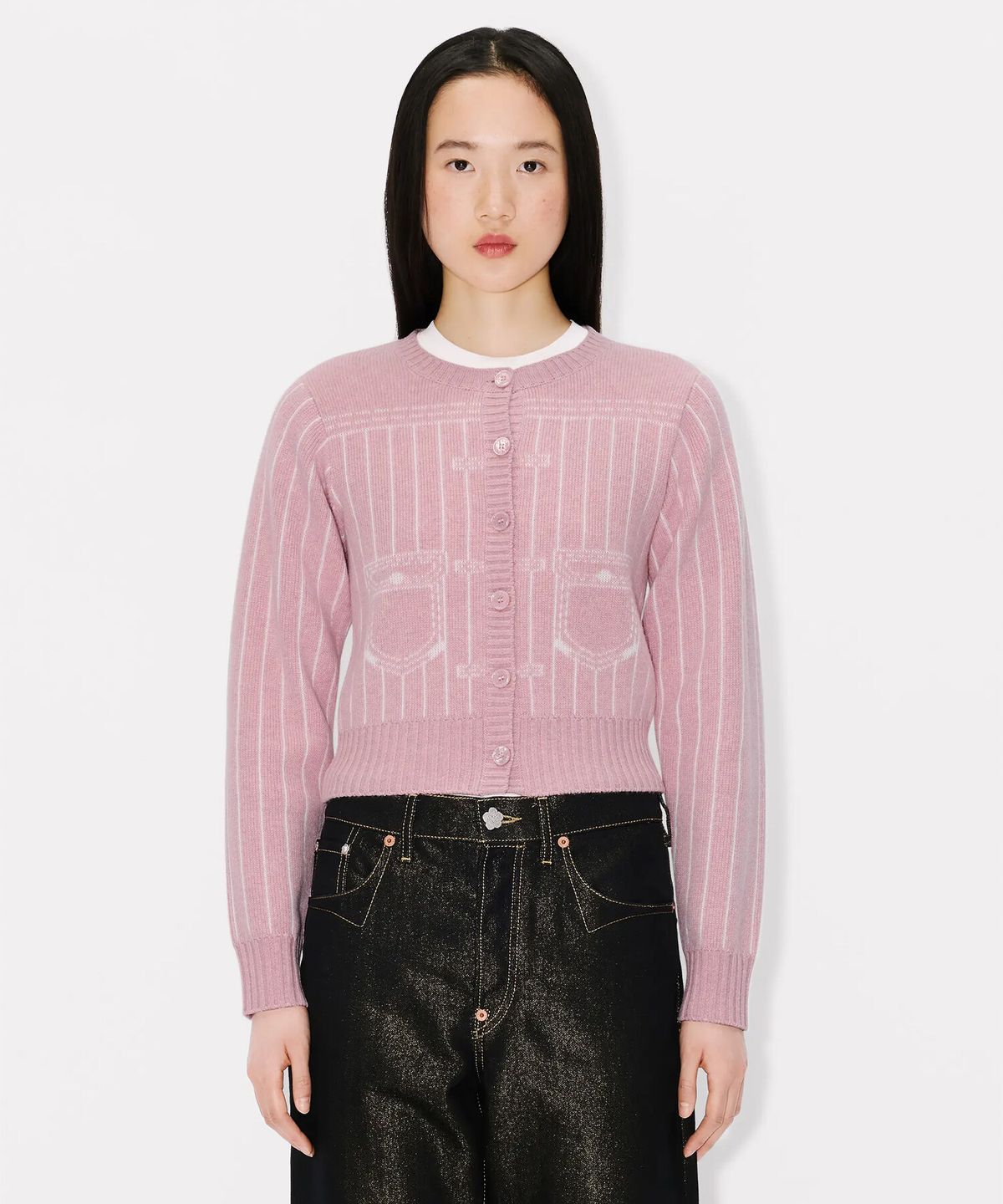 겐조(KENZO) 여성 26SS RWS 겐조 트롱프뢰유 가디건_K265AWG102PKX
