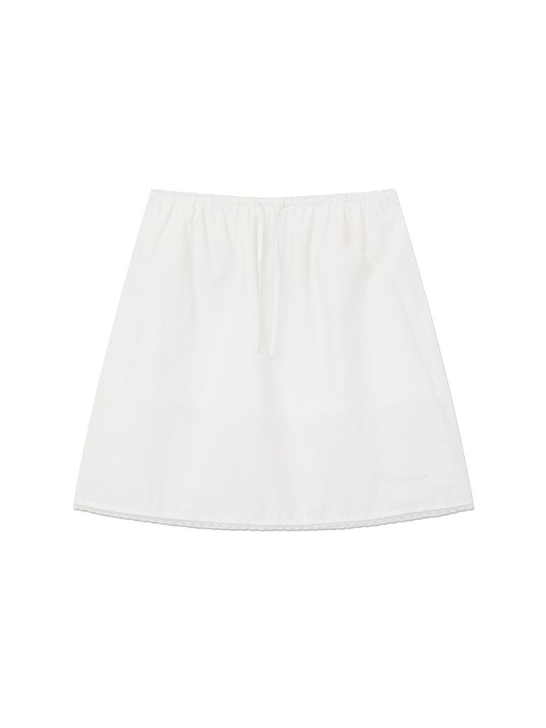 G CLASSIC LACE-UP MIDI SKIRT (WHITE)