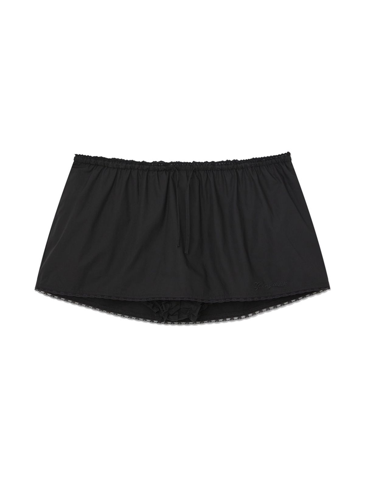 글로니(GLOWNY) G CLASSIC LACE-UP MINI SKIRT (BLACK)