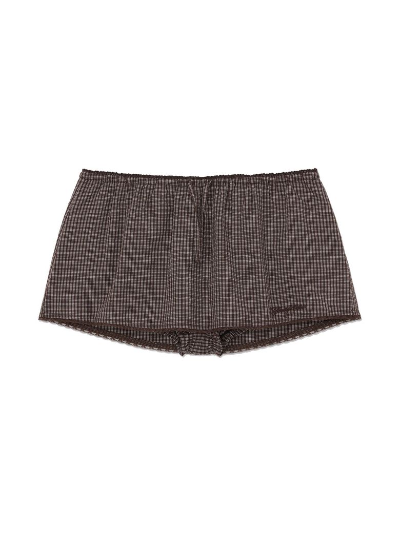 G CLASSIC LACE-UP MINI SKIRT (BROWN)